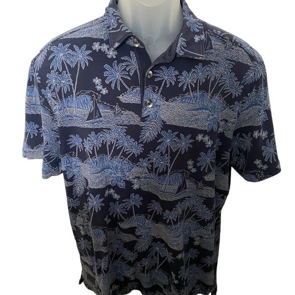 TOMMY BAHAMA Tropical Polo Short Sleeve Shirt Men M Medium - Picture 1 of 5